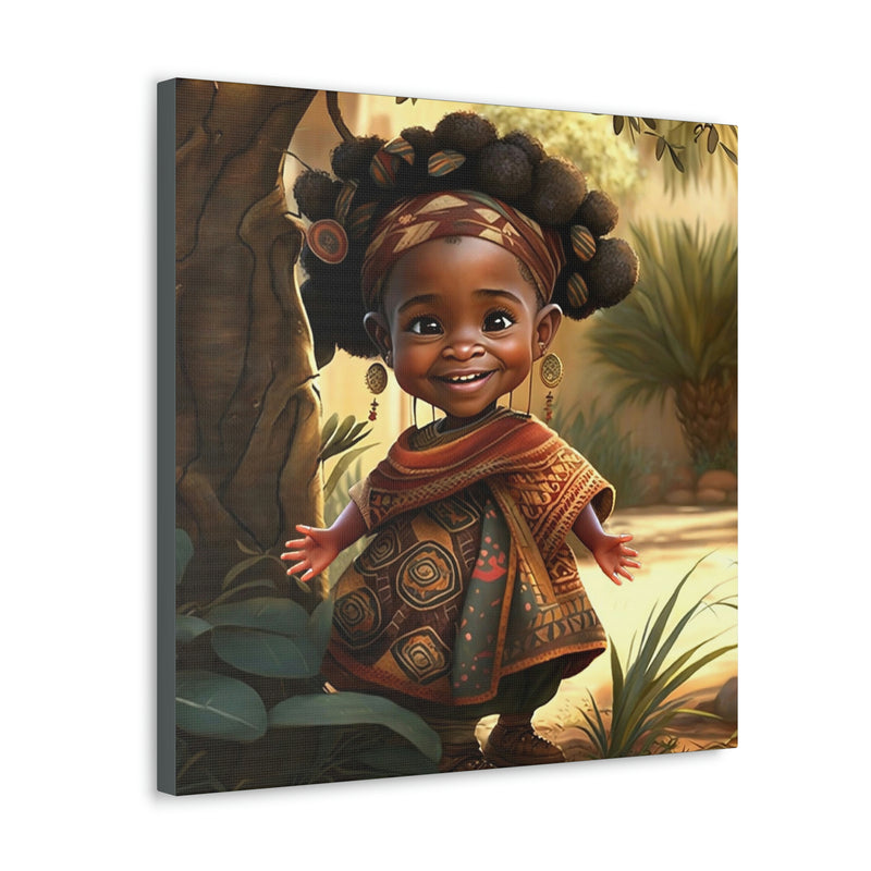 Cute Afro Girls Canvas, Canvas for Home Decor, Wall Decoration, Girl Canvas