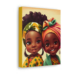 Cute Afro Girls Canvas, African Canvas, Canvas for Home Decor, Wall Decoration, Housewarming Gift, Girls Canvas