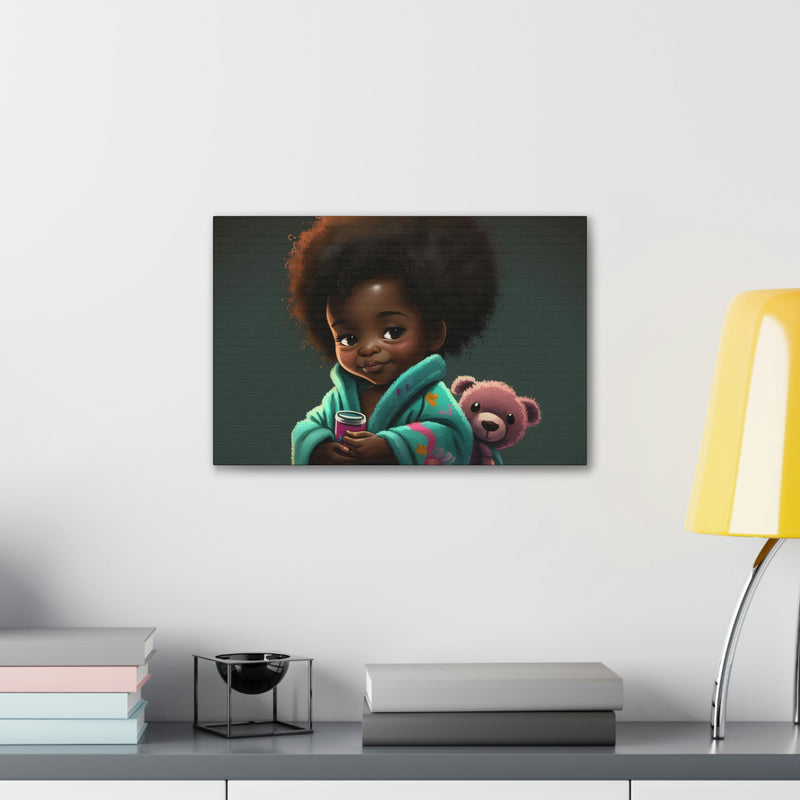 Cute Afro Girls Canvas, Canvas for Home Decor, Wall Decoration, Girl Canvas