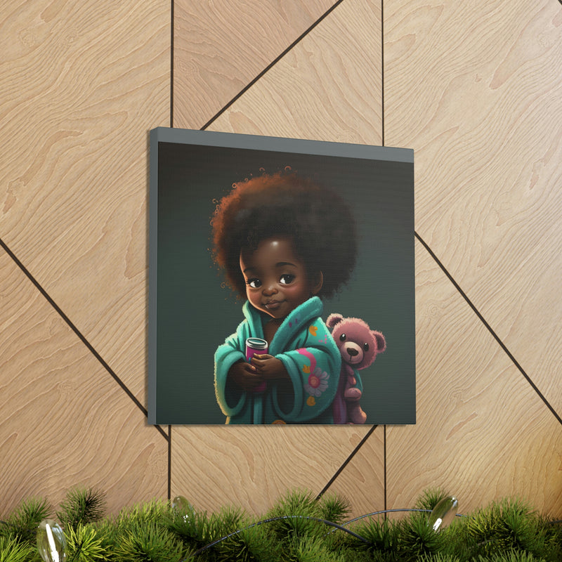 Cute Afro Girls Canvas, Canvas for Home Decor, Wall Decoration, Girl Canvas