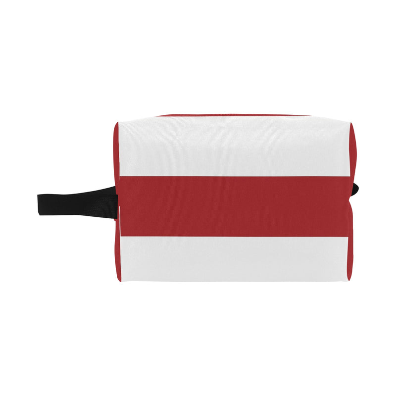 Red and White Striped Wash Bag