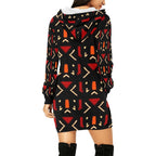Hoodie MIni Dress/Bogolan Print