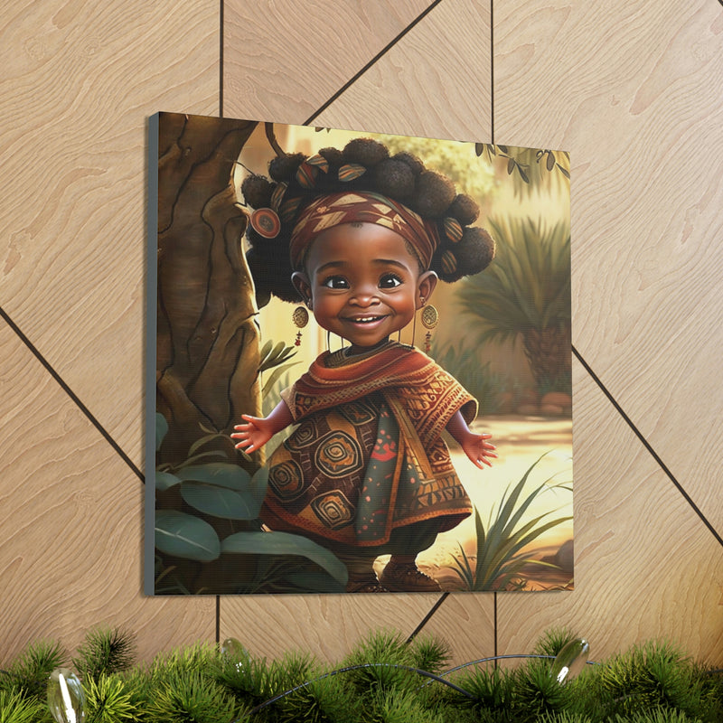 Cute Afro Girls Canvas, Canvas for Home Decor, Wall Decoration, Girl Canvas