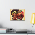 Cute Afro Girls Canvas, African Canvas, Canvas for Home Decor, Wall Decoration, Housewarming Gift, Girls Canvas