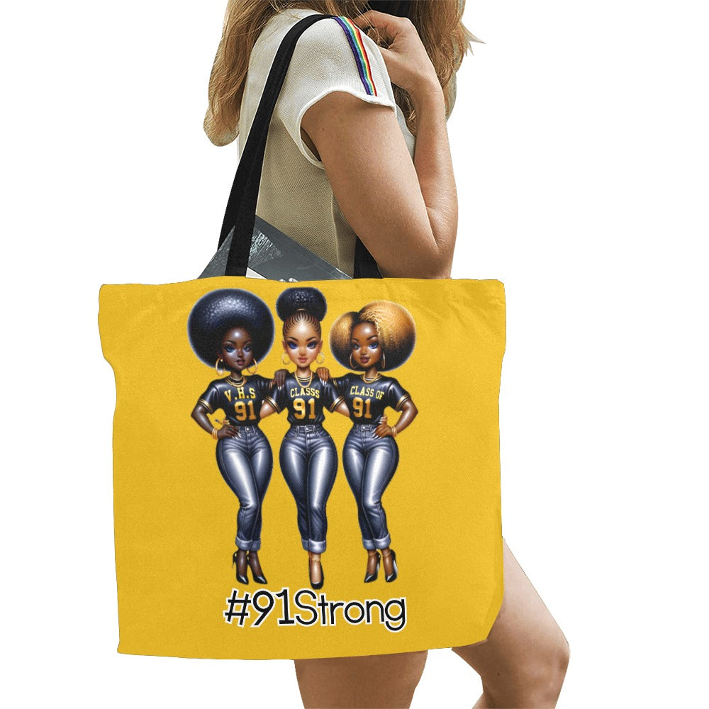 91 Strong Tote Bags All Over Print Canvas Tote Bag/Large