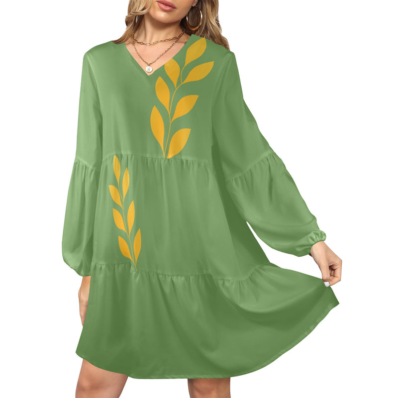 V-Neck Dress Loose Fit Dress
