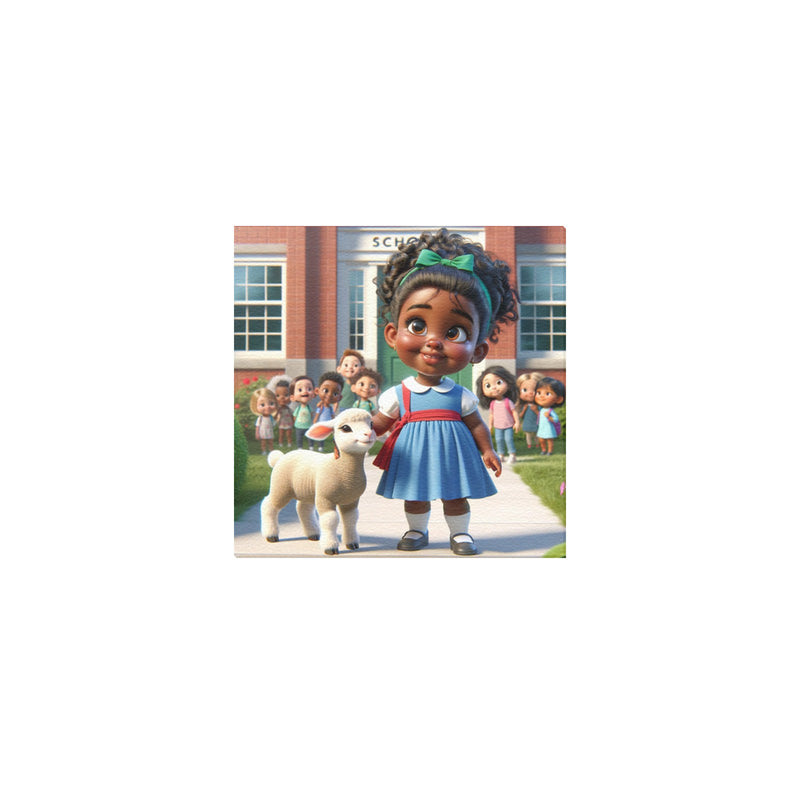 Mary Had A Little Lamb Frame Canvas Print 12"x12"