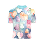 Little Girl's Crew Neck T-Shirt, Hearts
