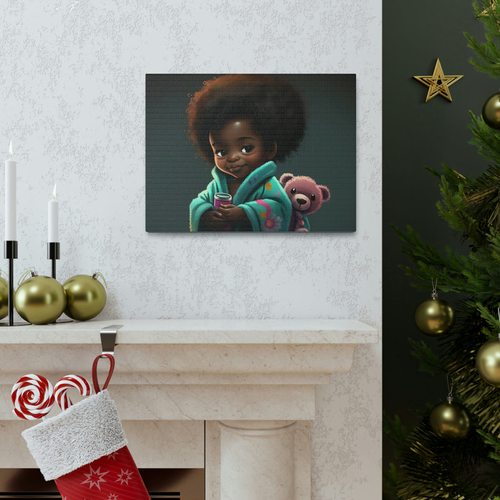 Cute Afro Girls Canvas, Canvas for Home Decor, Wall Decoration, Girl Canvas