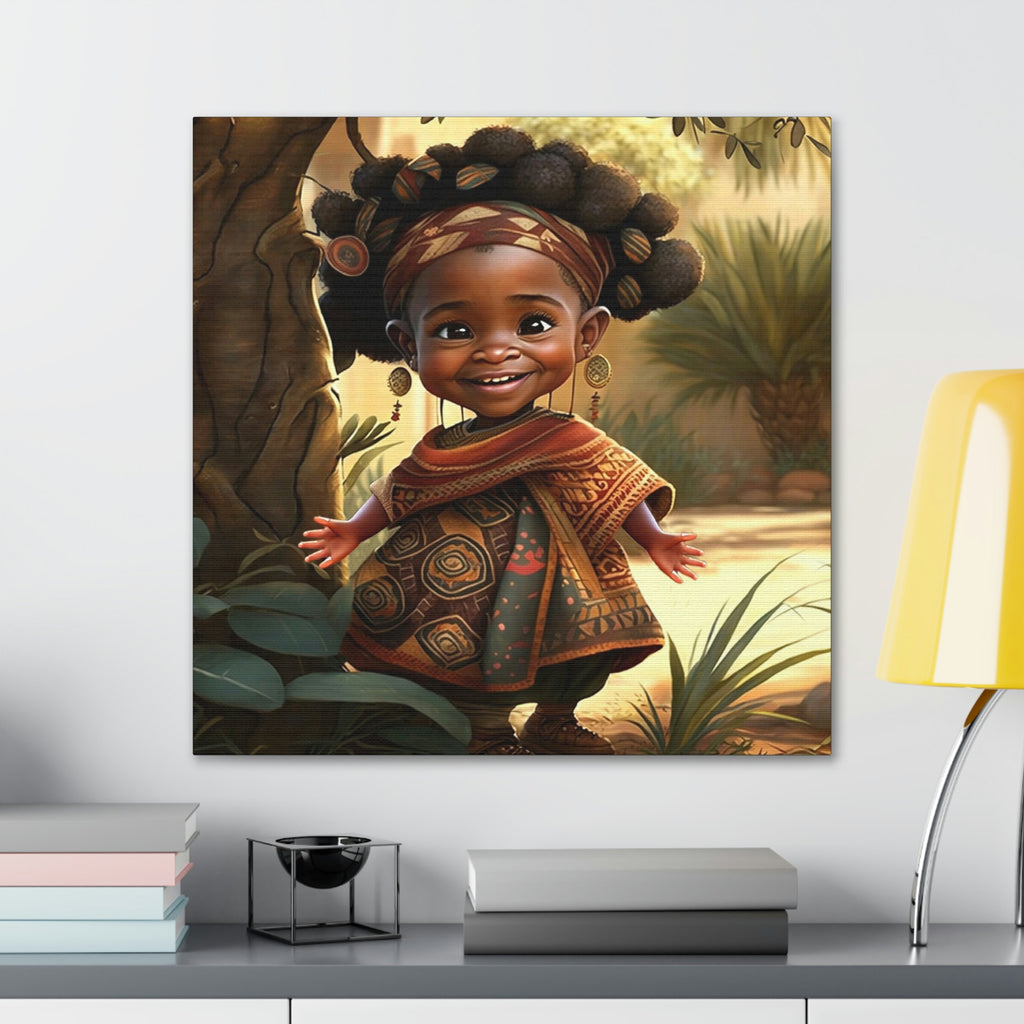 Cute Afro Girls Canvas, Canvas for Home Decor, Wall Decoration, Girl Canvas