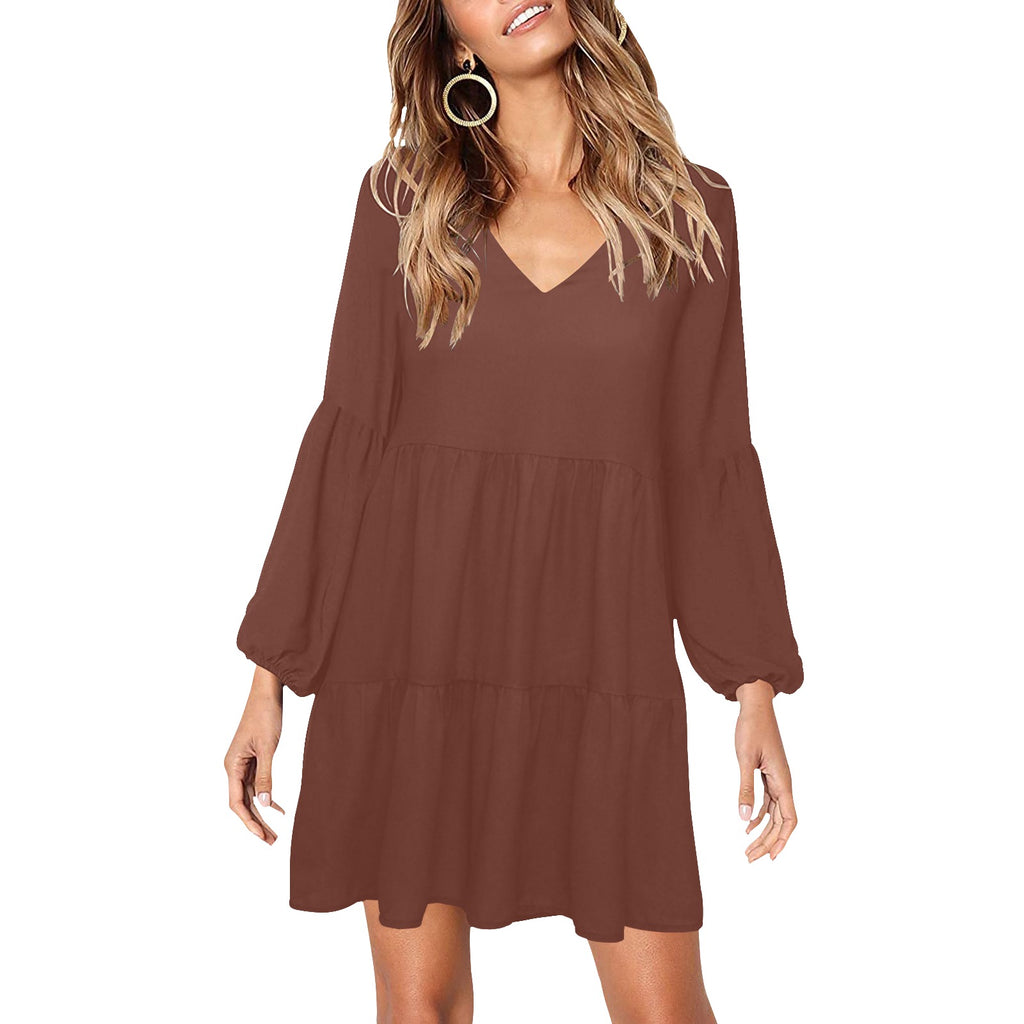 V-Neck Dress Loose Fit Dress