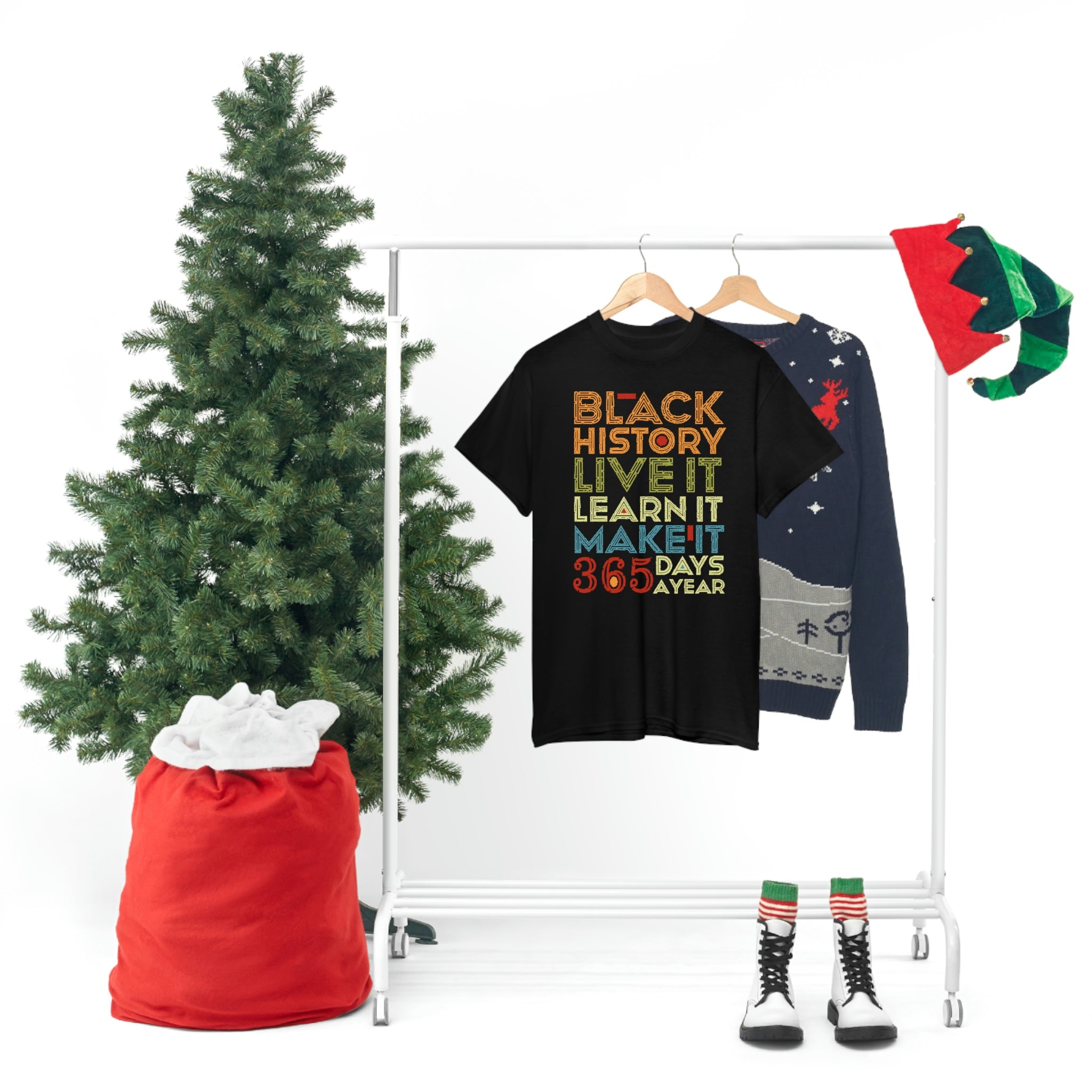 Black History, Live it, Learn it, Make it 365 t-shirt, Black cotton Tee