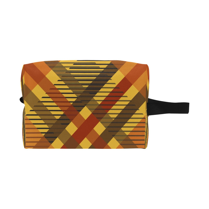 Orange Plaid Wash Bag