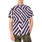 Men's Abstract Short Sleeve Shirt with Chest Pocket