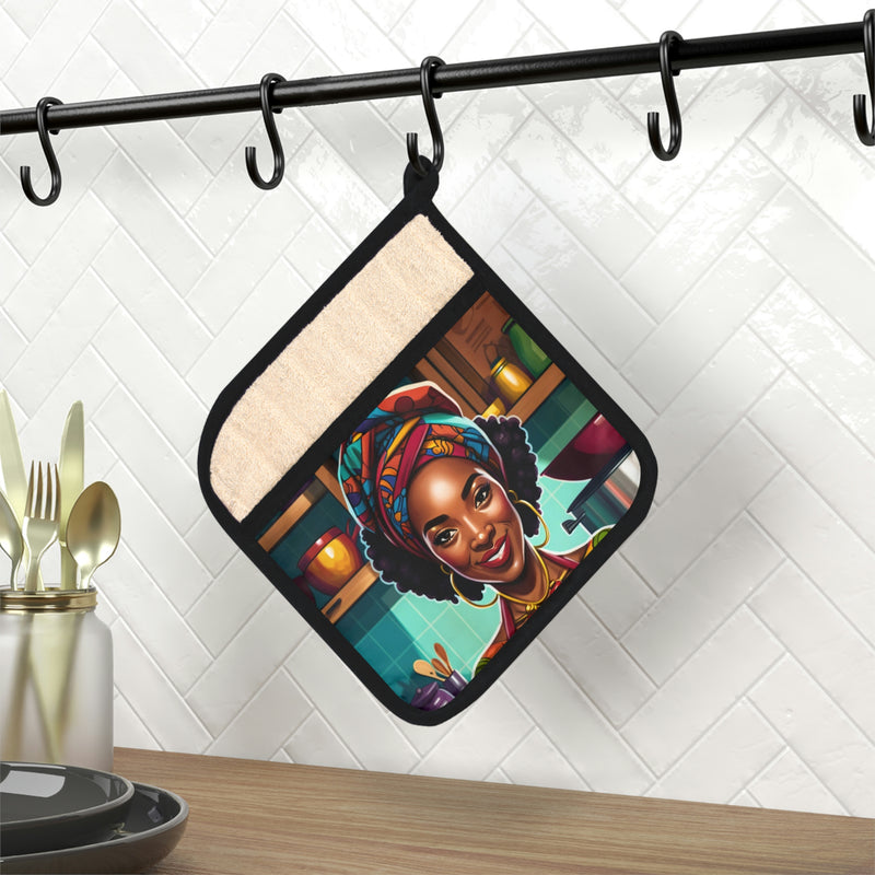 Pot Holder with Pocket, Colorful Pot Holder, African American