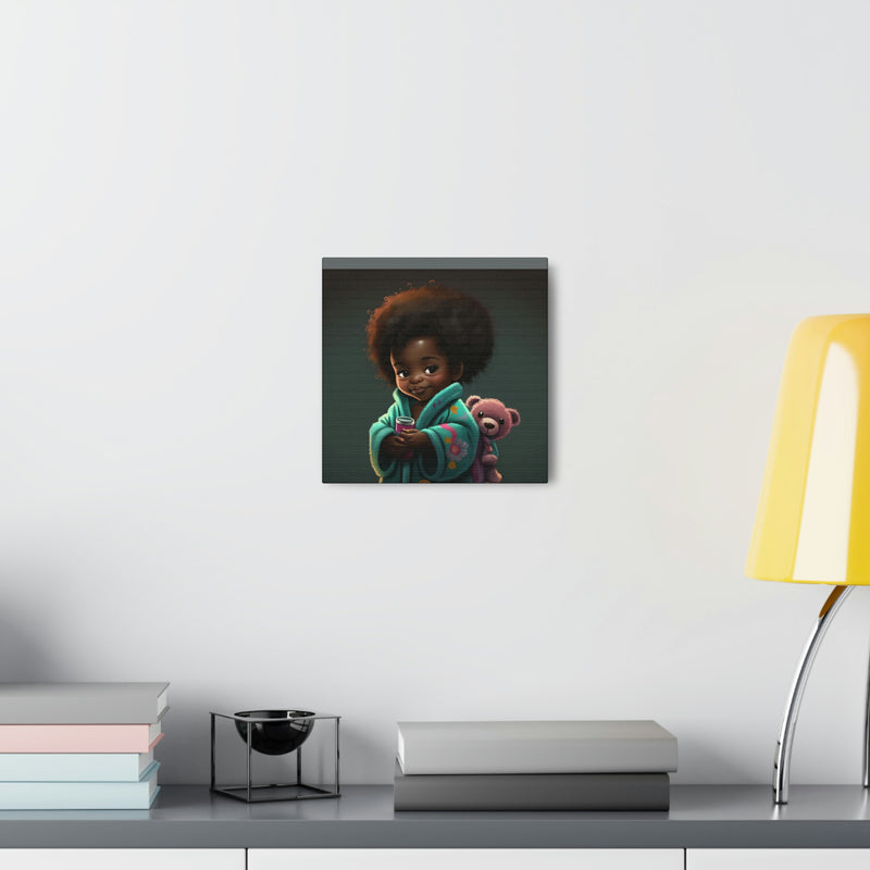 Cute Afro Girls Canvas, Canvas for Home Decor, Wall Decoration, Girl Canvas