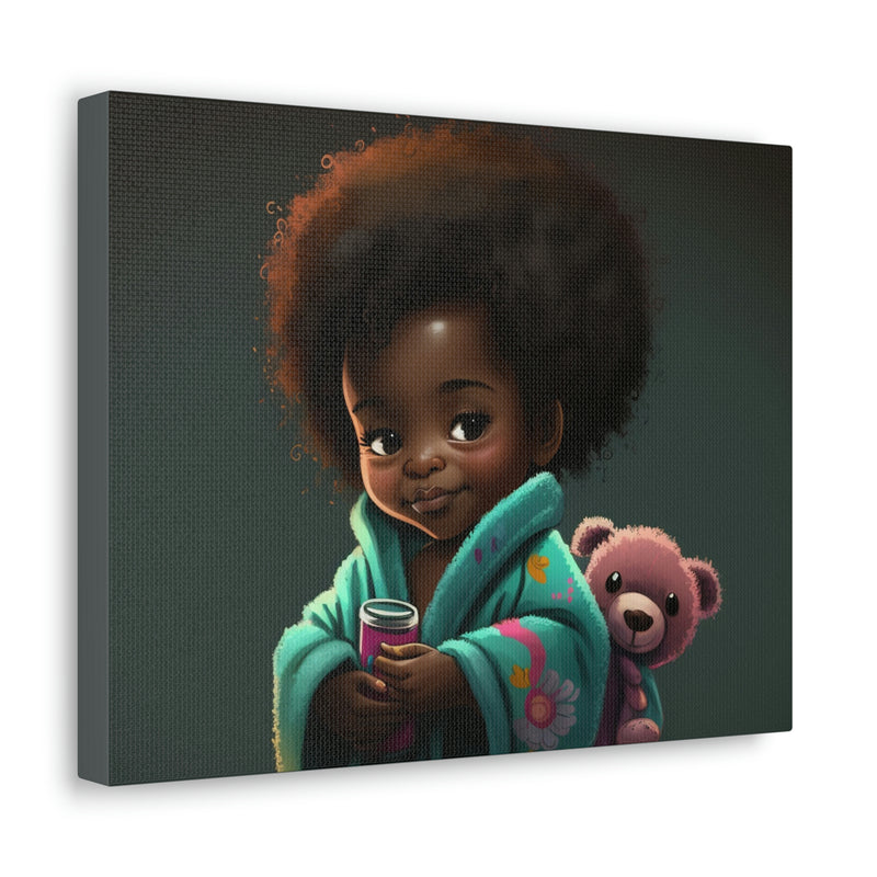 Cute Afro Girls Canvas, Canvas for Home Decor, Wall Decoration, Girl Canvas