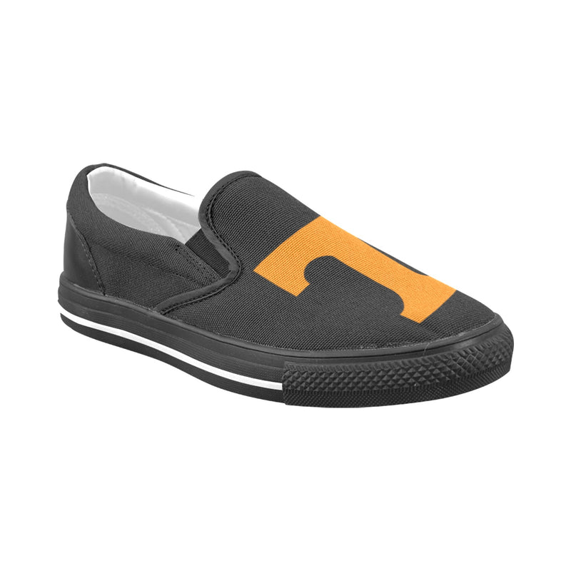 Tennessee Print 2_black Men's Unusual Slip-on Canvas Shoes (Model 019)