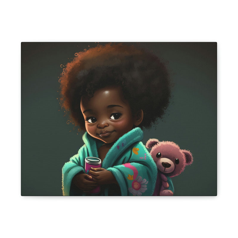 Cute Afro Girls Canvas, Canvas for Home Decor, Wall Decoration, Girl Canvas