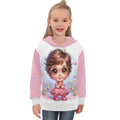 Pink and White Hoodie Big Girls' Long Sleeve Hoodie