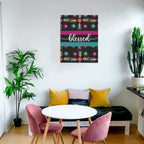 Aztec Design Black Frame Canvas Print 11"x14"