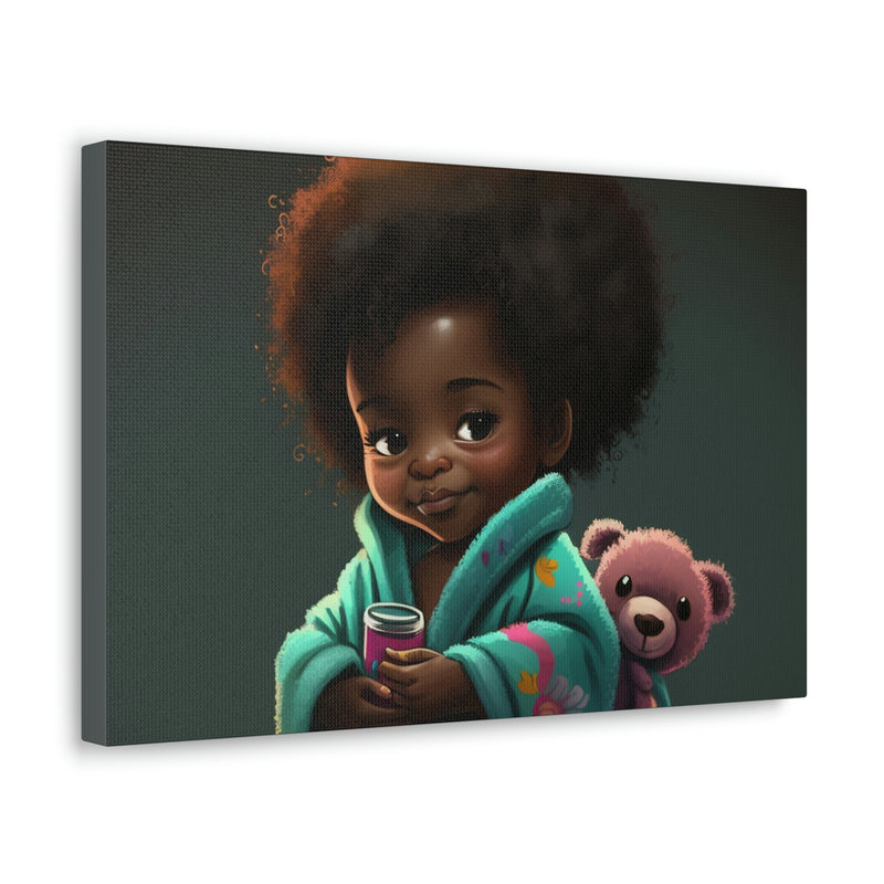 Cute Afro Girls Canvas, Canvas for Home Decor, Wall Decoration, Girl Canvas