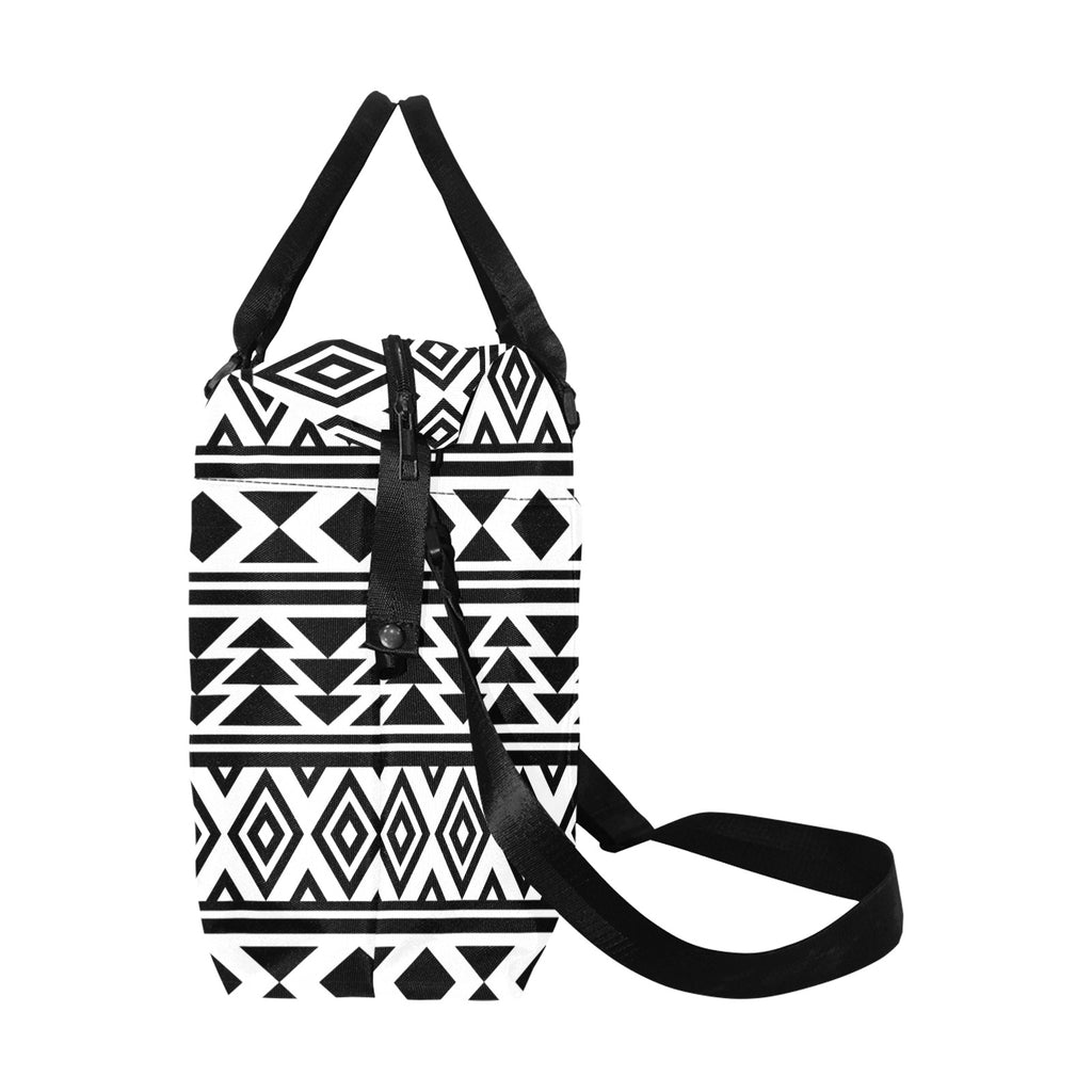Black and White African Print Large Capacity Duffle Bag
