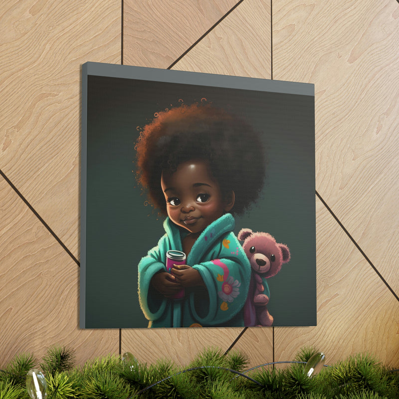 Cute Afro Girls Canvas, Canvas for Home Decor, Wall Decoration, Girl Canvas