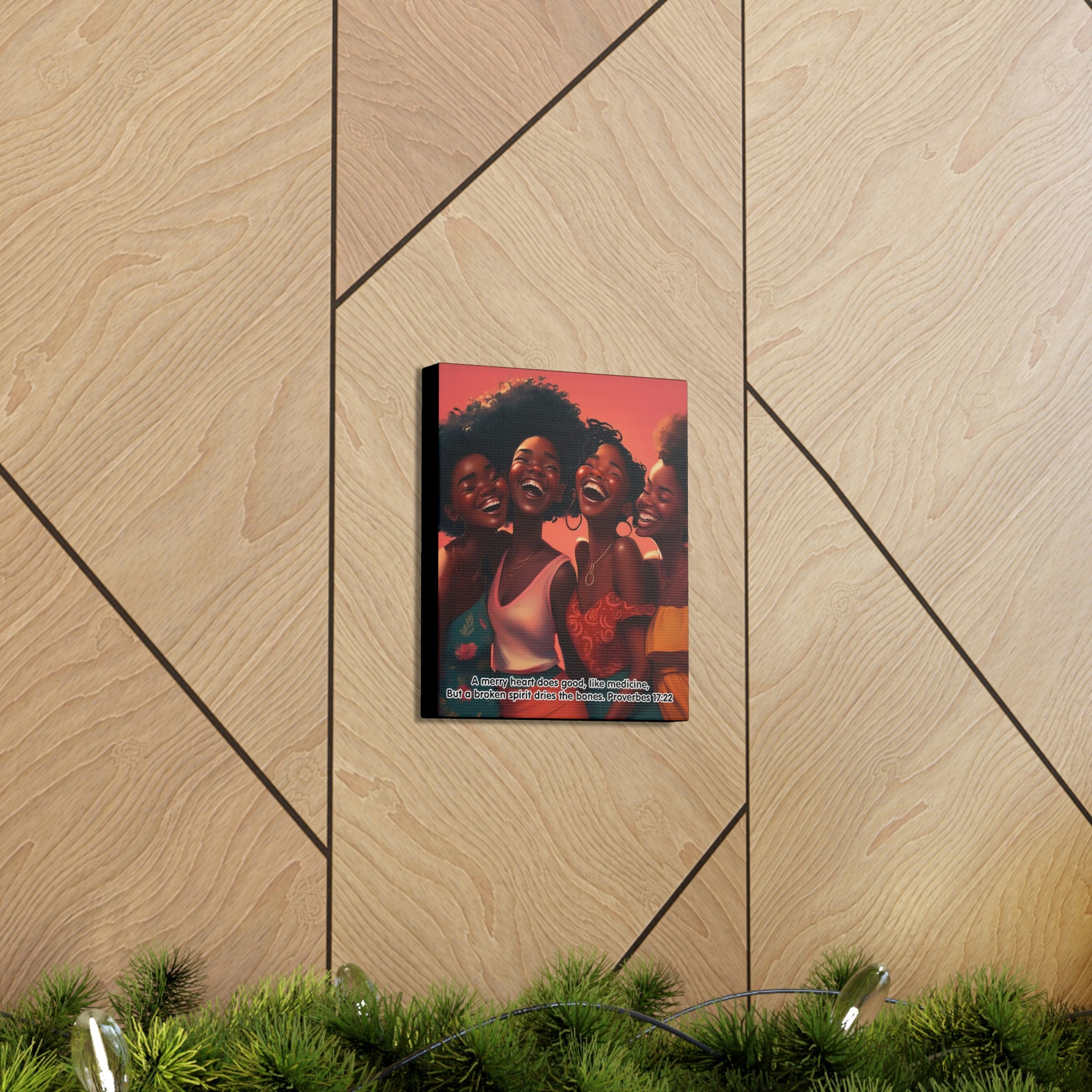 A Merry Heart, Canvas Gallery Wraps, Black Women