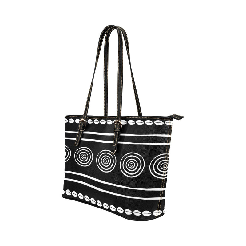 African Print Leather Tote Bag, Purse