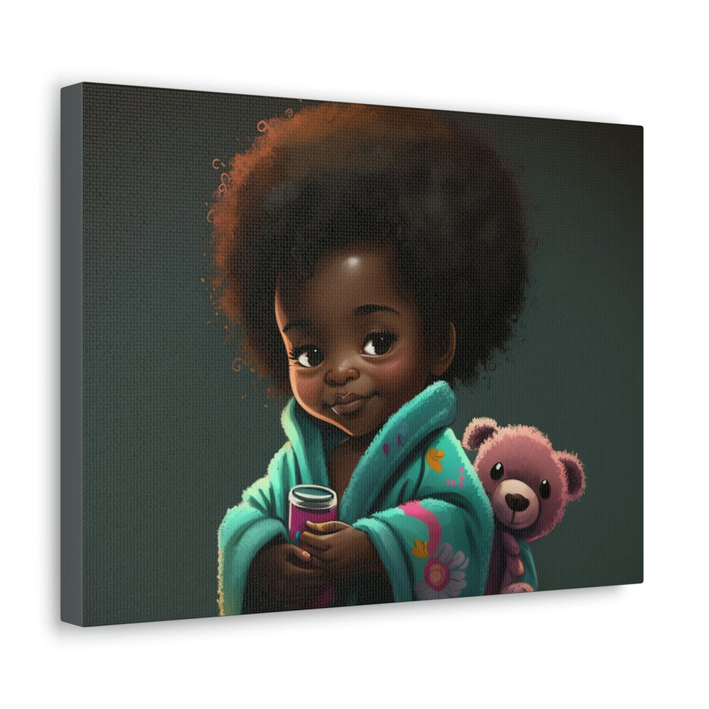 Cute Afro Girls Canvas, Canvas for Home Decor, Wall Decoration, Girl Canvas