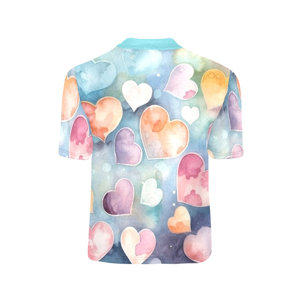 Little Girl's Crew Neck T-Shirt, Hearts