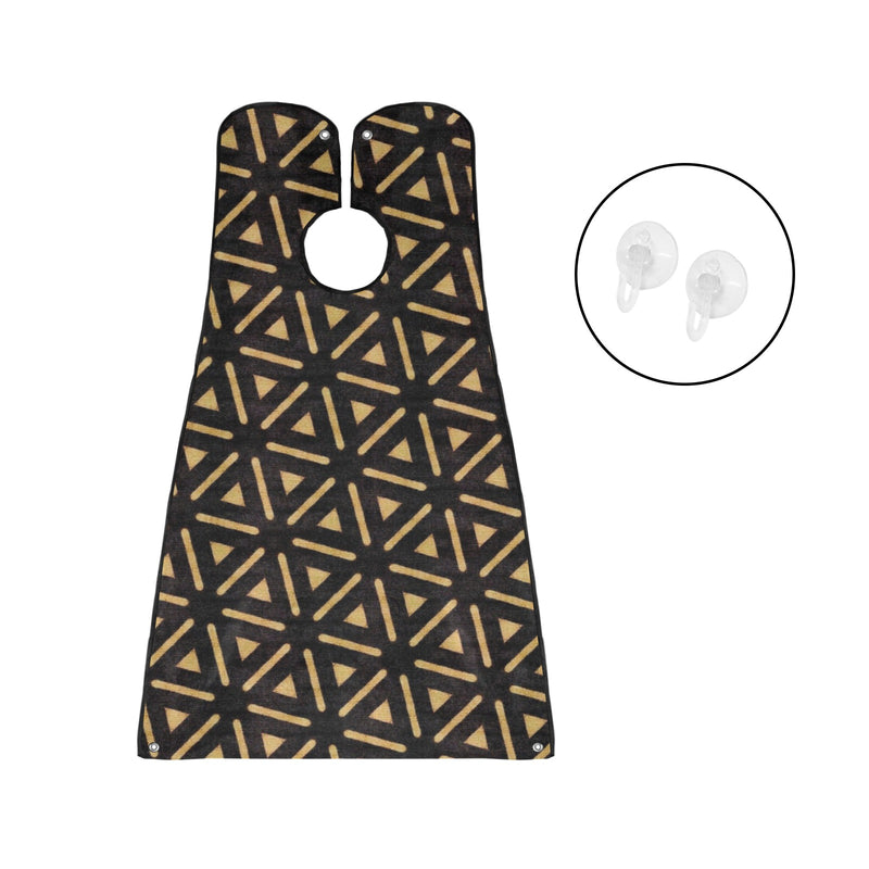 Bogolan Black Print Beard Bib Apron for Men Shaving & Trimming