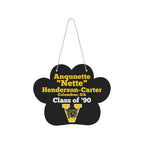 VHS Pawprint Cat Paw Wood Door Hanging Sign