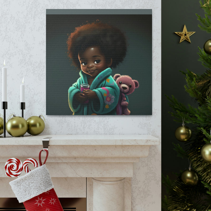 Cute Afro Girls Canvas, Canvas for Home Decor, Wall Decoration, Girl Canvas