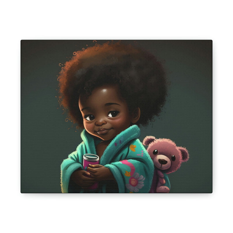 Cute Afro Girls Canvas, Canvas for Home Decor, Wall Decoration, Girl Canvas