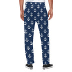 Navy/Anchors Men's All Over Print Casual Trousers