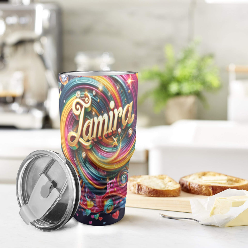 Name decoration 30oz Insulated Stainless Steel Mobile Tumbler