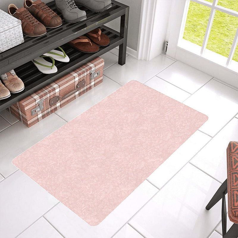 Pink Flower Design Doormat 30"x18" (Black Base)