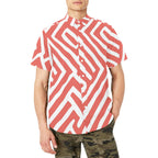 Men's Abstract Short Sleeve Shirt with Chest Pocket