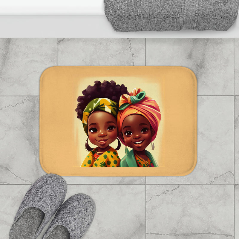 Bath Mat, Cute Afro Girls, Bathroom Mat