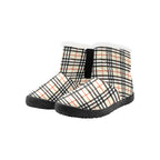 Plaid Beige Women's Cotton-Padded Shoes