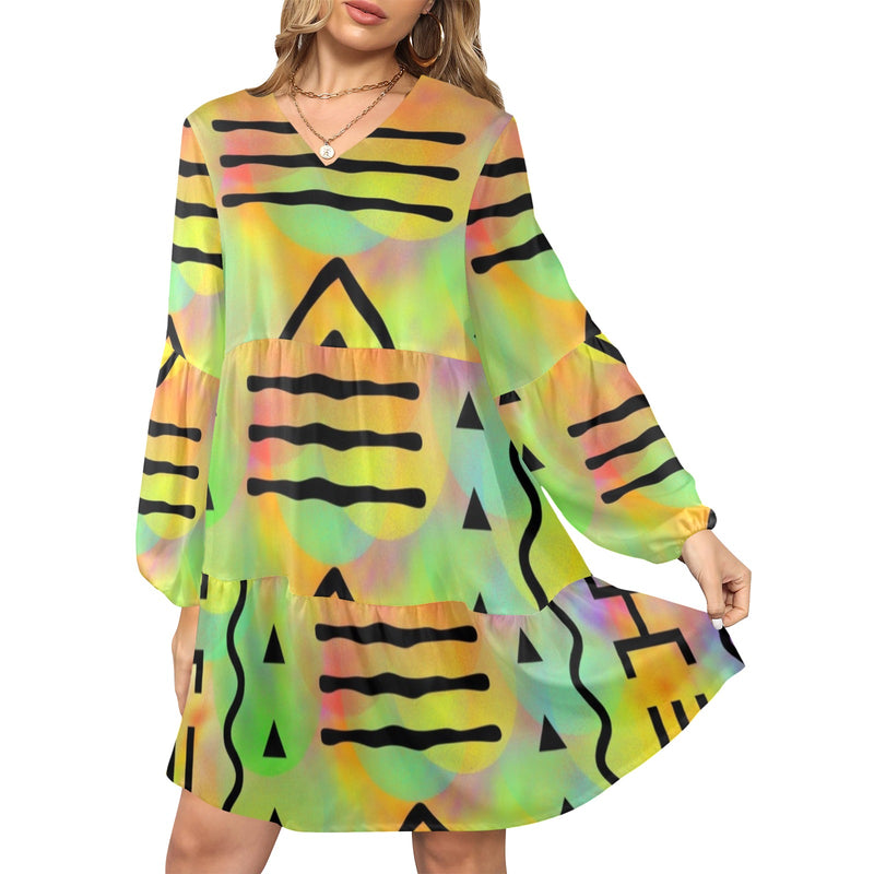 V-Neck Dress Loose Fit Dress