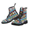 African Print, Masai Inspired Martin Boots for Women (Black)