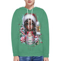 Merry Christmas Women's Fleece Hoodie w/ White Lining Hood