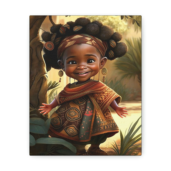 Cute Afro Girls Canvas, Canvas for Home Decor, Wall Decoration, Girl Canvas