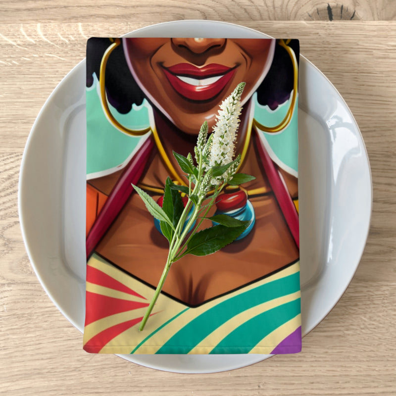 Napkins, colorful napkins, African American Woman