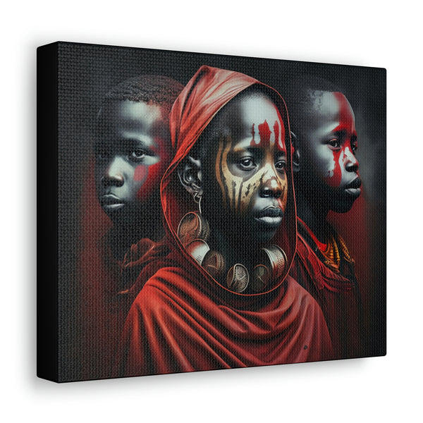 Canvas, Masai children, African children, African painting