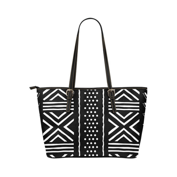 African Print Leather Tote Bag/Large (Model 1651)