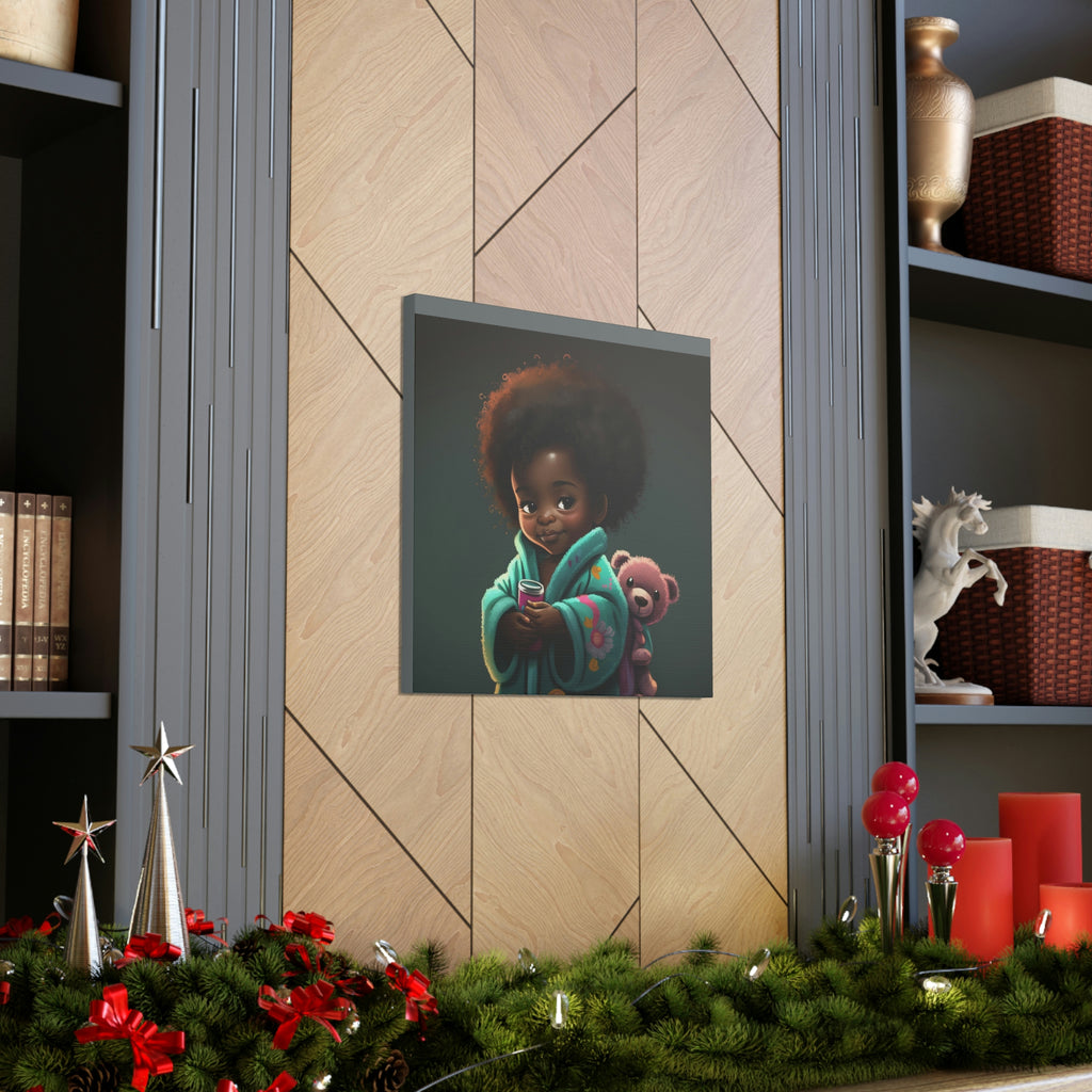 Cute Afro Girls Canvas, Canvas for Home Decor, Wall Decoration, Girl Canvas